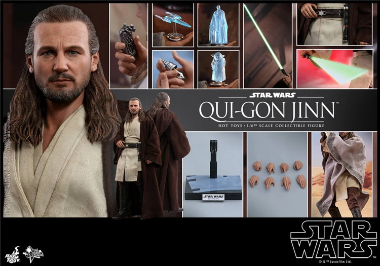 In Stock  Hot Toys MMS525 Star Wars Episode I The Phantom Menace Qui-Gon Jinn Figure