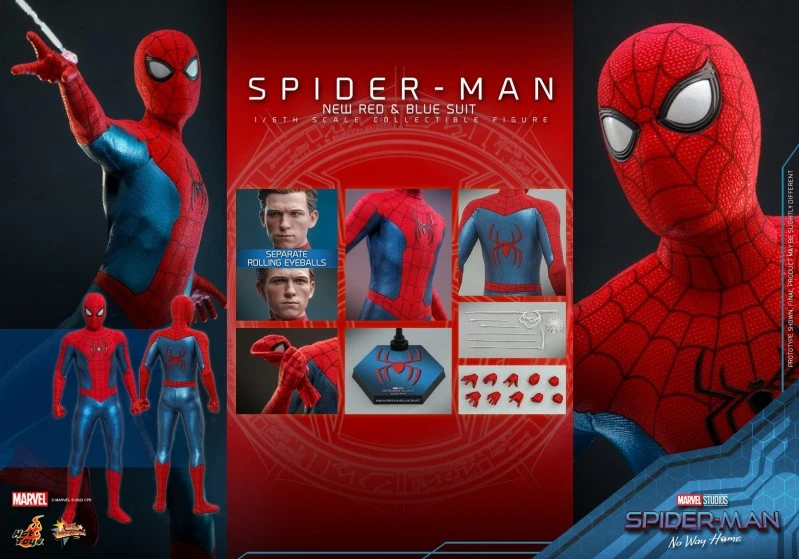 In Stock HOTTOYS 1/6 MMS679 SPIDER-MAN (NEW RED AND BLUE SUIT)