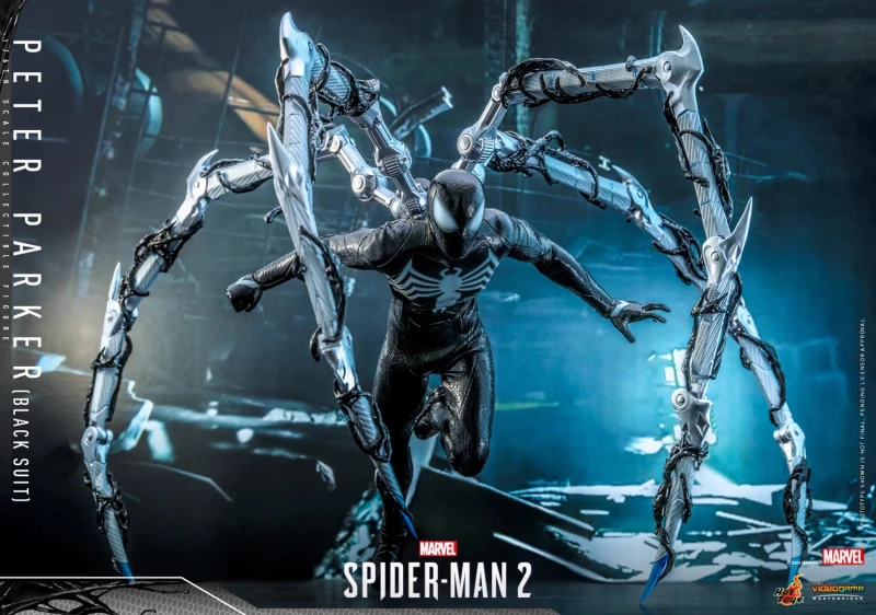 In Stock  Hot Toys VGM56B Marvel's Spider-Man 2 Peter Parker (Black Suit) Special Edition