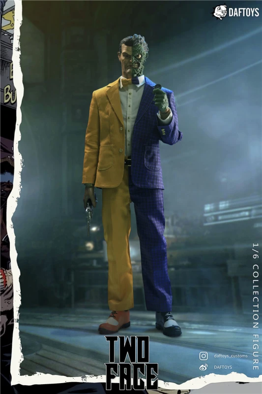 IN STOCK DAFTOYS F06 1/6 Batman Two Face Cartoon Ver. Action Figure Double Head