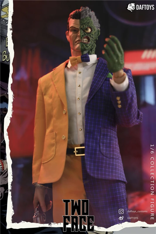 IN STOCK DAFTOYS F06 1/6 Batman Two Face Cartoon Ver. Action Figure Double Head