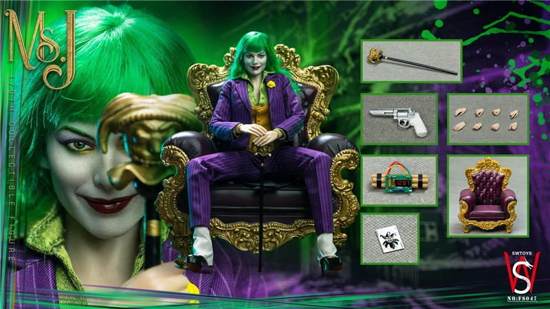 IN STOCK New SWTOYS FS047 1/6 Joker Clown Harley Quinn 12" Action Figure