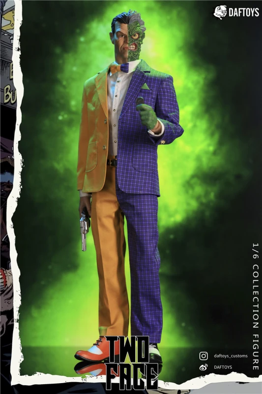 IN STOCK DAFTOYS F06 1/6 Batman Two Face Cartoon Ver. Action Figure Double Head