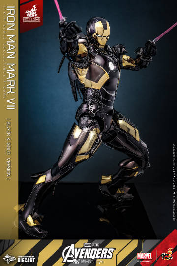 IN STOCK HOT TOYS 1/6 MMS741D61 IRON MAN MK VII (MK 7) BLACK & GOLD