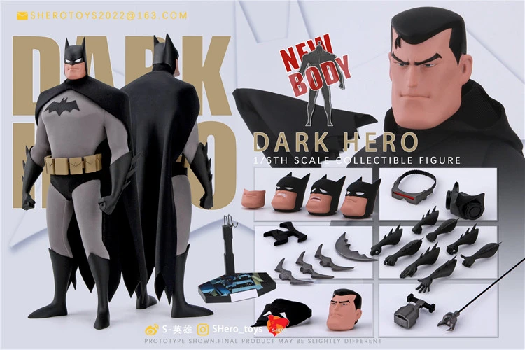 [Pre-order]  S-HERO SH005 1/6 Animation Bat Dark Hero Male Action Figure Model Toy