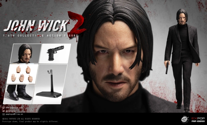 In Stock  POPTOYS EX053 1/6 GodKiller Johh Wick Collectible Action Figure Model
