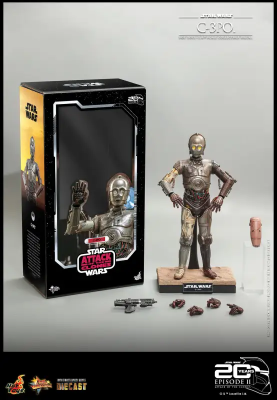 In Stock Hot Toys Star Wars MMS650 Attack of the Clones C-3PO 1/6 Scale Figure