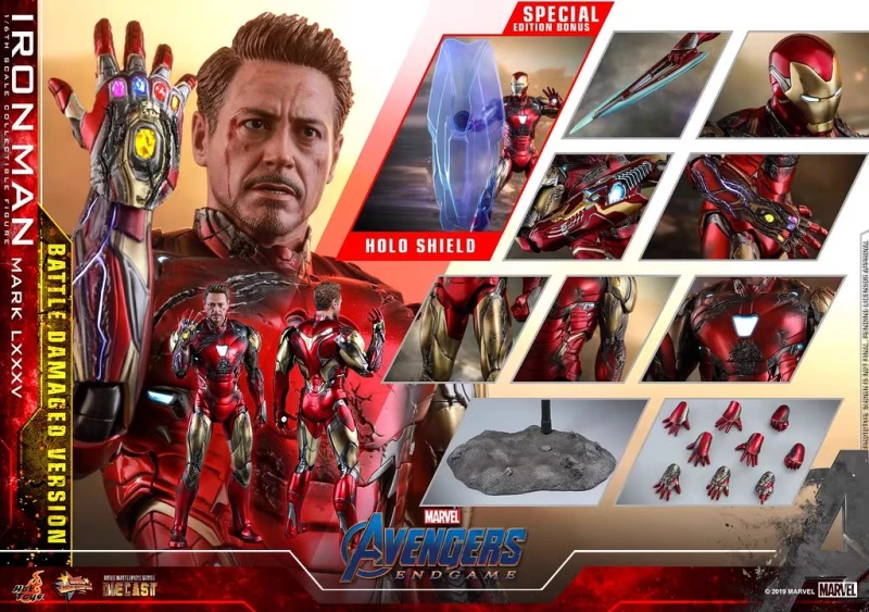 In Stock  Hot Toys 1/6 MMS543D33 Avengers Endgame Iron Man Mark MK85 Battle Damage
