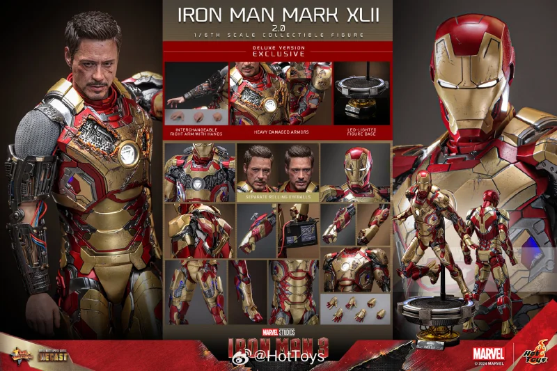 FIRST BATCH - HOT TOYS 1/6 MMS759D66B MMS758D65B IRON MAN MK 42 DELUXE SPECIAL EDITION
