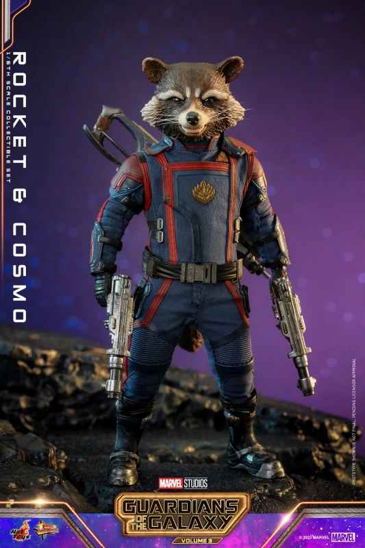 In Stock Hot Toys MMS708 Guardians of the Galaxy 3 Rocket and Cosmo Set 1/6 Figure NEW