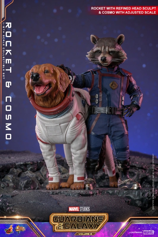 In Stock Hot Toys MMS708 Guardians of the Galaxy 3 Rocket and Cosmo Set 1/6 Figure NEW