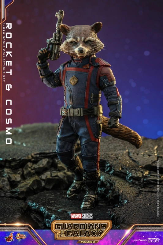 In Stock Hot Toys MMS708 Guardians of the Galaxy 3 Rocket and Cosmo Set 1/6 Figure NEW