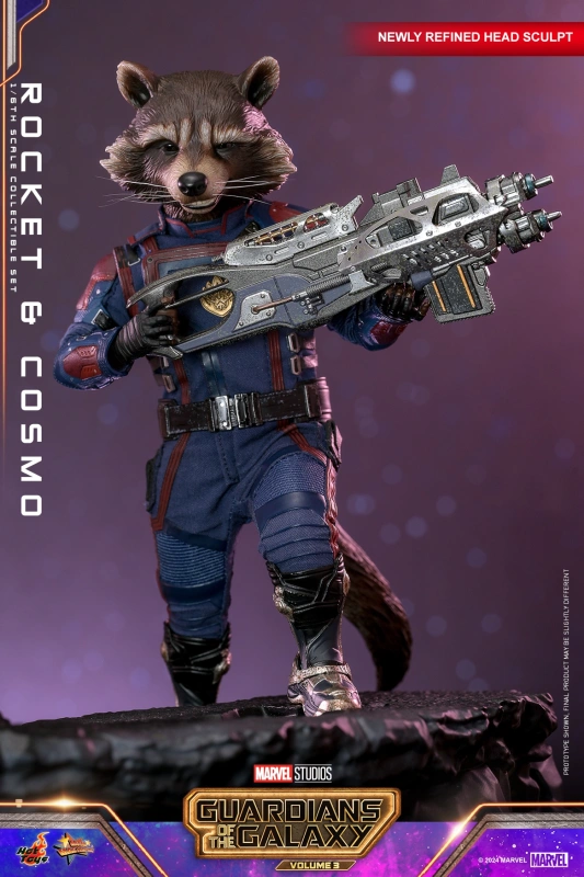 In Stock Hot Toys MMS708 Guardians of the Galaxy 3 Rocket and Cosmo Set 1/6 Figure NEW