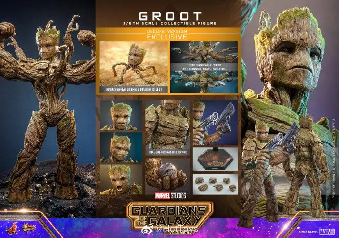 In Stock HOTTOYS 1/6 MMS706 MMS707 Guardians of the Galaxy 3 III Groot 1/6 Action Figure