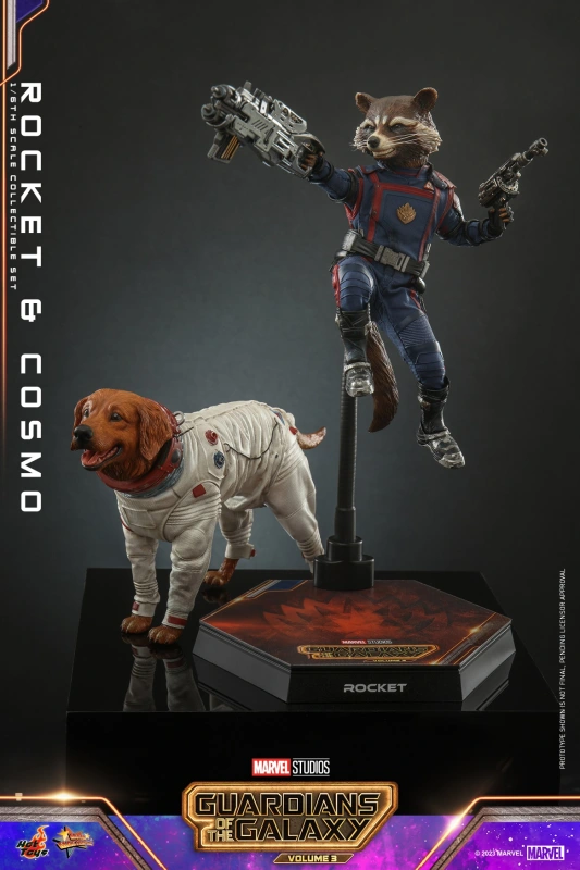 In Stock Hot Toys MMS708 Guardians of the Galaxy 3 Rocket and Cosmo Set 1/6 Figure NEW