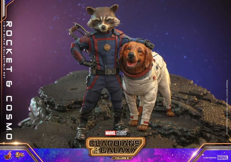 In Stock Hot Toys MMS708 Guardians of the Galaxy 3 Rocket and Cosmo Set 1/6 Figure NEW