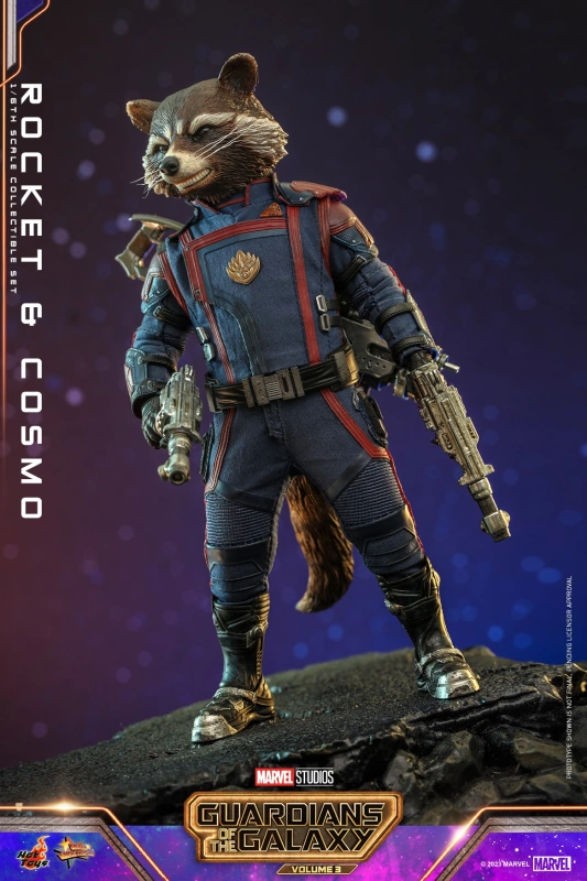 In Stock Hot Toys MMS708 Guardians of the Galaxy 3 Rocket and Cosmo Set 1/6 Figure NEW