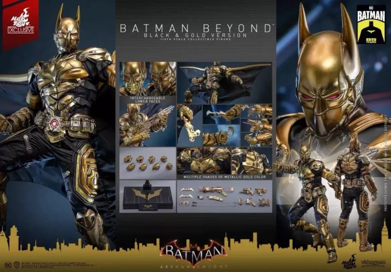 In Stock  Hot Toys BATMAN : ARKHAM KNIGHT 1/6 Batman Beyond Black & Gold VGM64