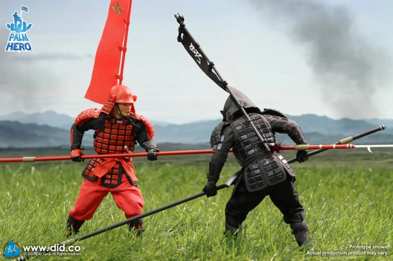 In stock DID XJ80016A XJ80016B Palm Hero Japan Samurai Sengoku Soldier Red 1/12 Action Figure New