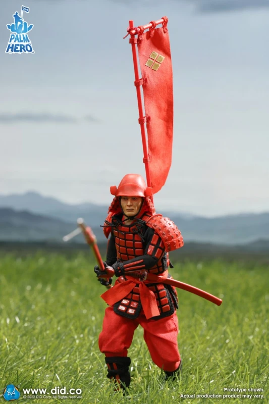 In stock DID XJ80016A XJ80016B Palm Hero Japan Samurai Sengoku Soldier Red 1/12 Action Figure New