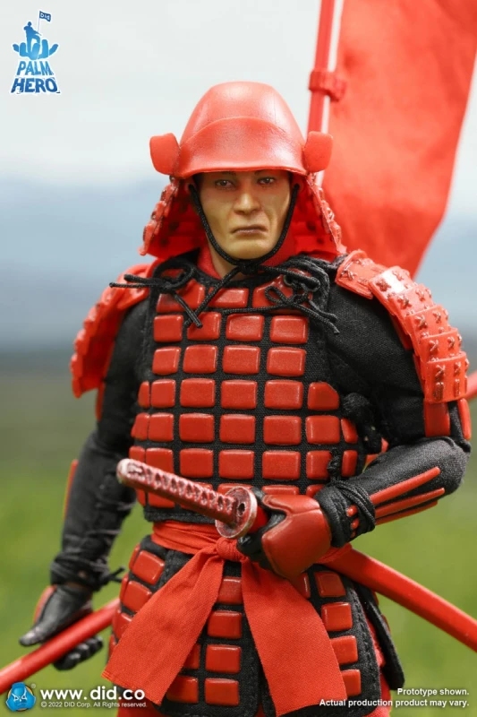 In stock DID XJ80016A XJ80016B Palm Hero Japan Samurai Sengoku Soldier Red 1/12 Action Figure New