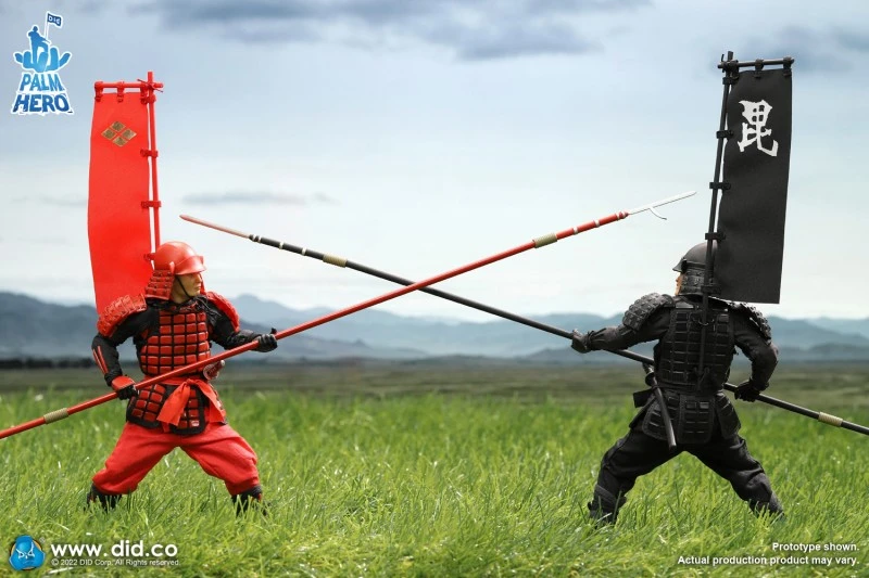In stock DID XJ80016A XJ80016B Palm Hero Japan Samurai Sengoku Soldier Red 1/12 Action Figure New