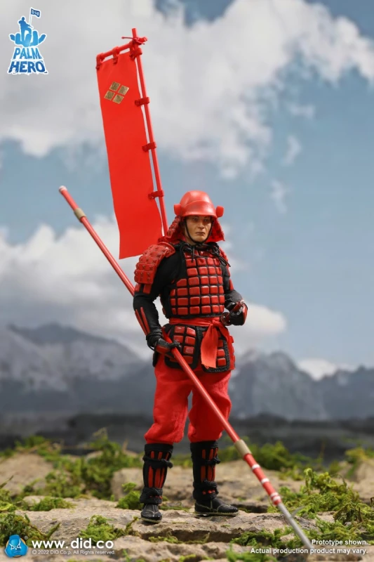 In stock DID XJ80016A XJ80016B Palm Hero Japan Samurai Sengoku Soldier Red 1/12 Action Figure New