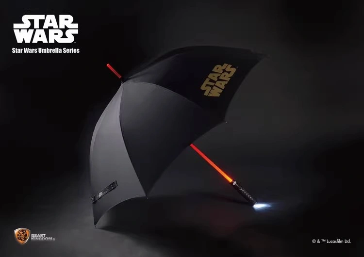 In Stock Beast Kingdom 1/1 Star Wars LED Luminous Lightsaber straight handle umbrella prop