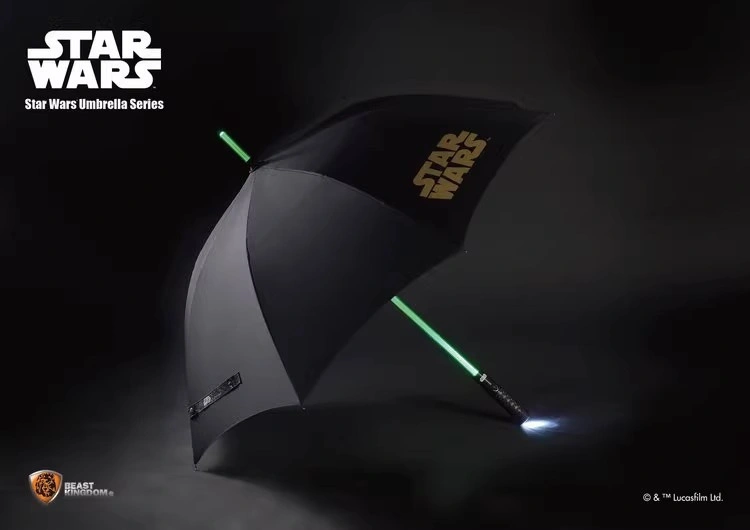 In Stock Beast Kingdom 1/1 Star Wars LED Luminous Lightsaber straight handle umbrella prop