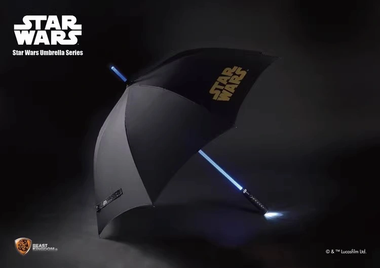 In Stock Beast Kingdom 1/1 Star Wars LED Luminous Lightsaber straight handle umbrella prop
