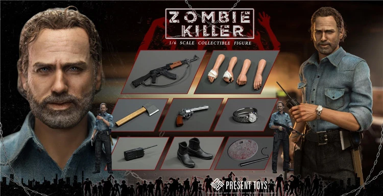 In Stock PRESENT TOYS PT-sp53 Rick Grimes 1/6th Collectible Action Figures Models Statues