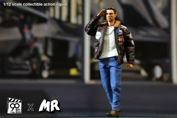 MR. FIGURE X 90S MRF90S-001 1/12 Scale Soldier Leather Jacket Major Of The Air Force Tom Cruise 6'' Full Set Action Figure Body