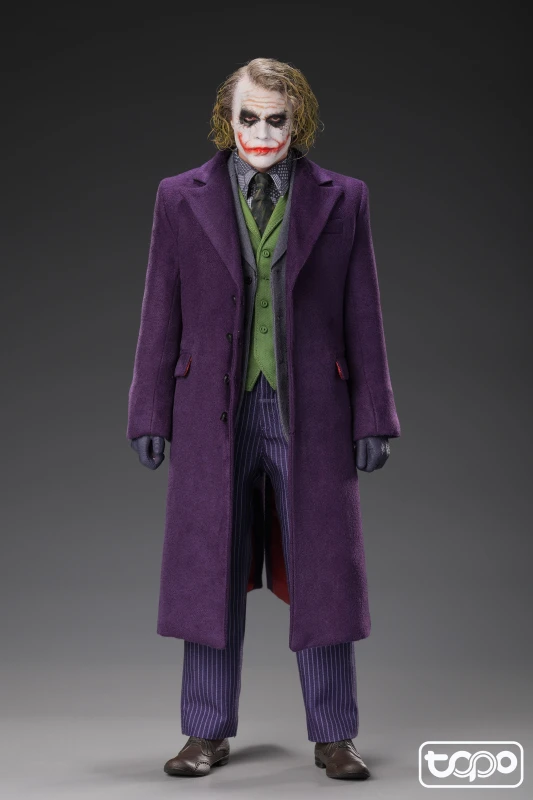 INSTOCK TOPO TP007 1/6 Scale Men Soldier Batman JOKER Heathley Purple Long Coat Set Upgraded Version For 12-inch Action Figure Toys