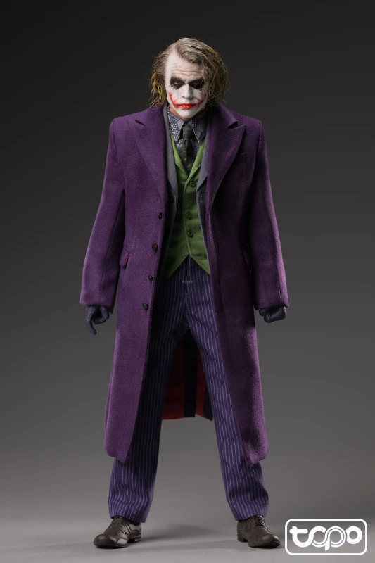 INSTOCK TOPO TP007 1/6 Scale Men Soldier Batman JOKER Heathley Purple Long Coat Set Upgraded Version For 12-inch Action Figure Toys