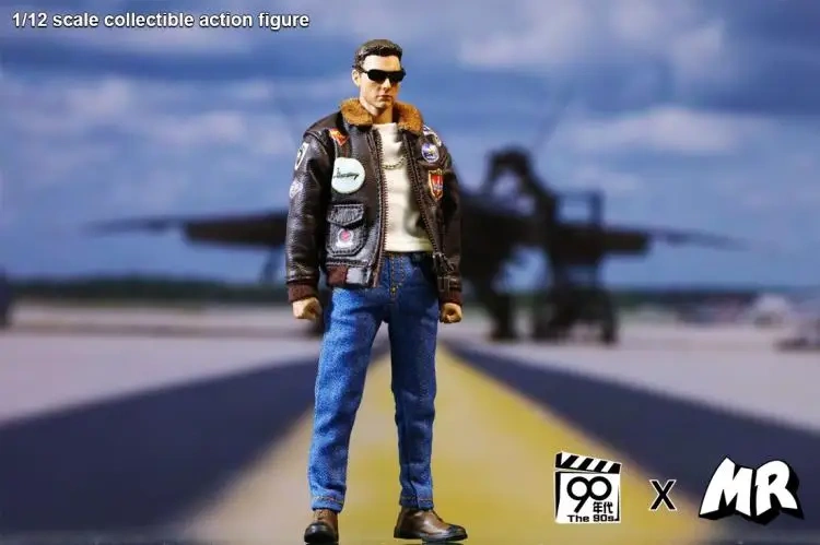 MR. FIGURE X 90S MRF90S-001 1/12 Scale Soldier Leather Jacket Major Of The Air Force Tom Cruise 6'' Full Set Action Figure Body