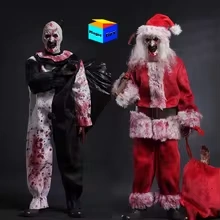 In Stock FISH BONETOYS 1/6 FB-Z018 Terrifier Broken Soul Clown Halloween Killer Frenzy Full Set 12in Male Action Figure Model
