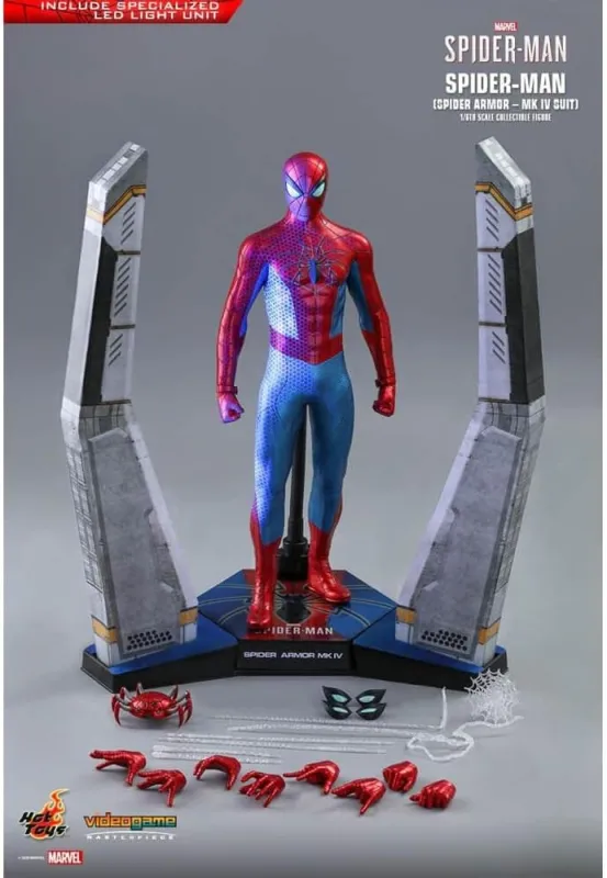 Hot Toys Marvel Spider-Man Game Spider-Man (Spider Armor - MK IV Suit) 1/6 Scale 12" Action Figure