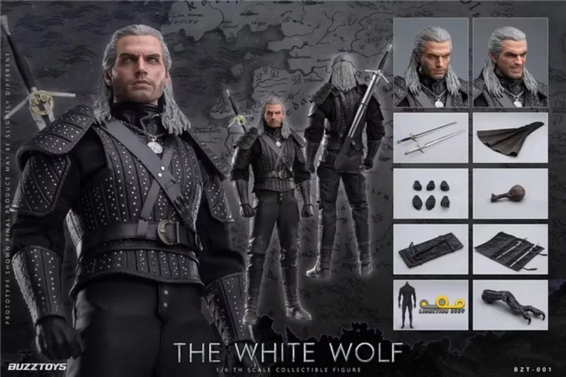 In Stock BUZZTOYS BUZ001 1/6 The White Wolf The Witcher Geralt Henry Cavill Action Figures Gift Collection Hobby