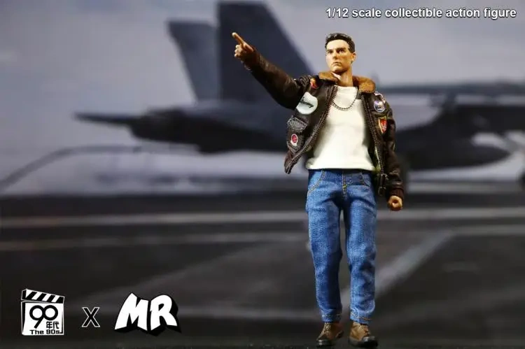 MR. FIGURE X 90S MRF90S-001 1/12 Scale Soldier Leather Jacket Major Of The Air Force Tom Cruise 6'' Full Set Action Figure Body