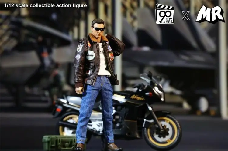 MR. FIGURE X 90S MRF90S-001 1/12 Scale Soldier Leather Jacket Major Of The Air Force Tom Cruise 6'' Full Set Action Figure Body