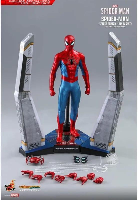 Hot Toys Marvel Spider-Man Game Spider-Man (Spider Armor - MK IV Suit) 1/6 Scale 12" Action Figure