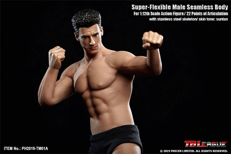 TBLeague TM01A TM02A 1/12 Athlete Boxer Body Super Flexible Seamless Body With Head 6in Male Soldier Combat Muscle Action Figure