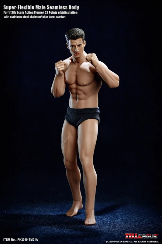 TBLeague TM01A TM02A 1/12 Athlete Boxer Body Super Flexible Seamless Body With Head 6in Male Soldier Combat Muscle Action Figure