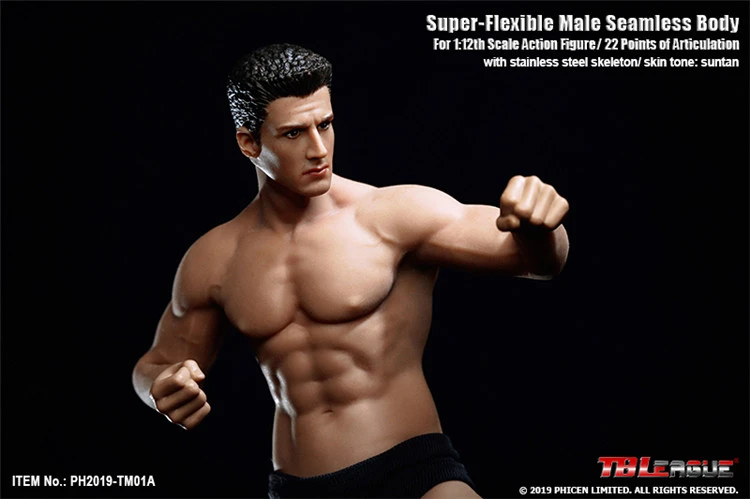 TBLeague TM01A TM02A 1/12 Athlete Boxer Body Super Flexible Seamless Body With Head 6in Male Soldier Combat Muscle Action Figure
