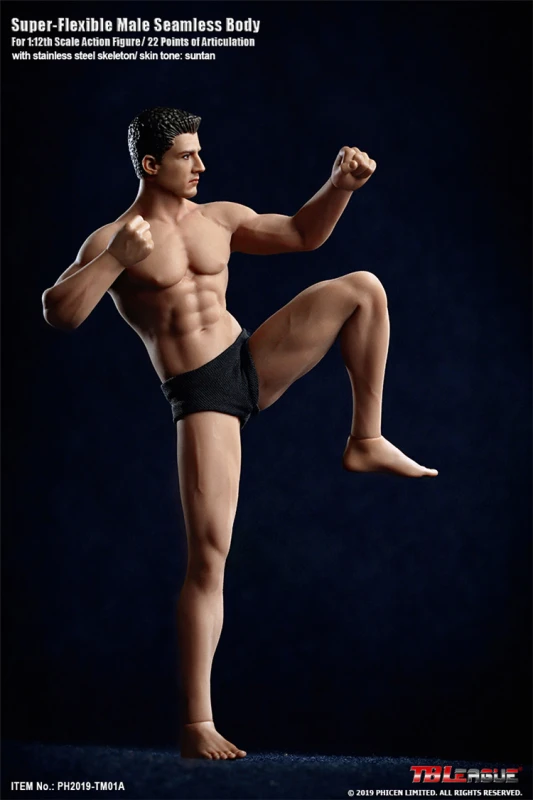 TBLeague TM01A TM02A 1/12 Athlete Boxer Body Super Flexible Seamless Body With Head 6in Male Soldier Combat Muscle Action Figure