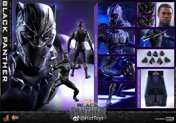 In Stock Hot Toys 1/6 MMS470 Black Panther 12" Collectible Action Figure Toy New