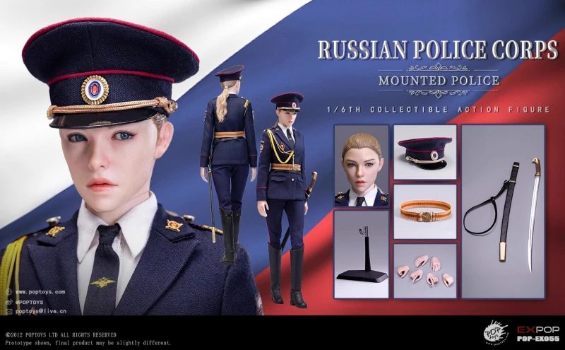 In Stock New POPTOYS EX055 EX056  1/6 Russian Mounted Police Woman Female Action Figure
