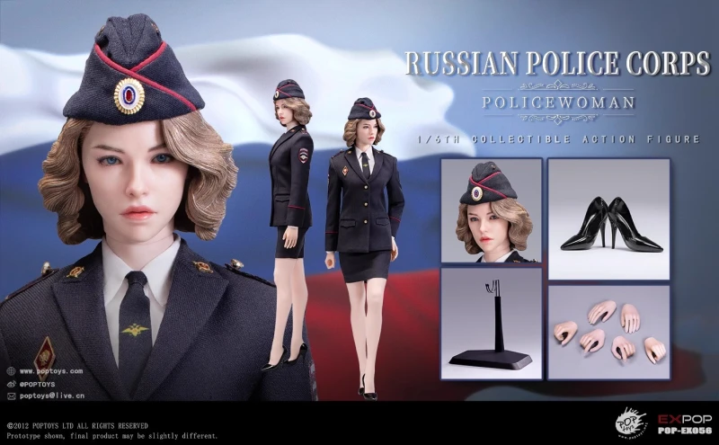 In Stock New POPTOYS EX055 EX056  1/6 Russian Mounted Police Woman Female Action Figure