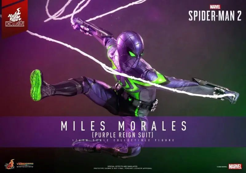 In Stock  🔥Hot Toys 1/6 Miles Morales (Purple Shadow Dynasty Suit) in Marvel's Spider-Man 2