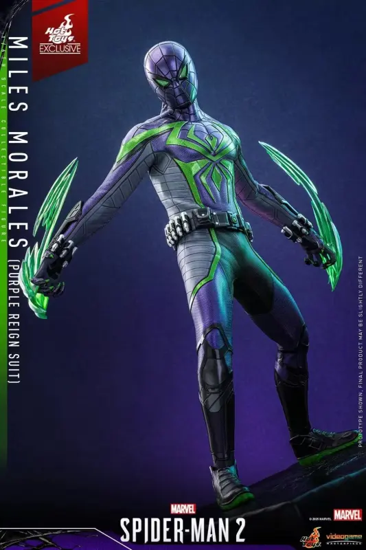 In Stock  🔥Hot Toys 1/6 Miles Morales (Purple Shadow Dynasty Suit) in Marvel's Spider-Man 2